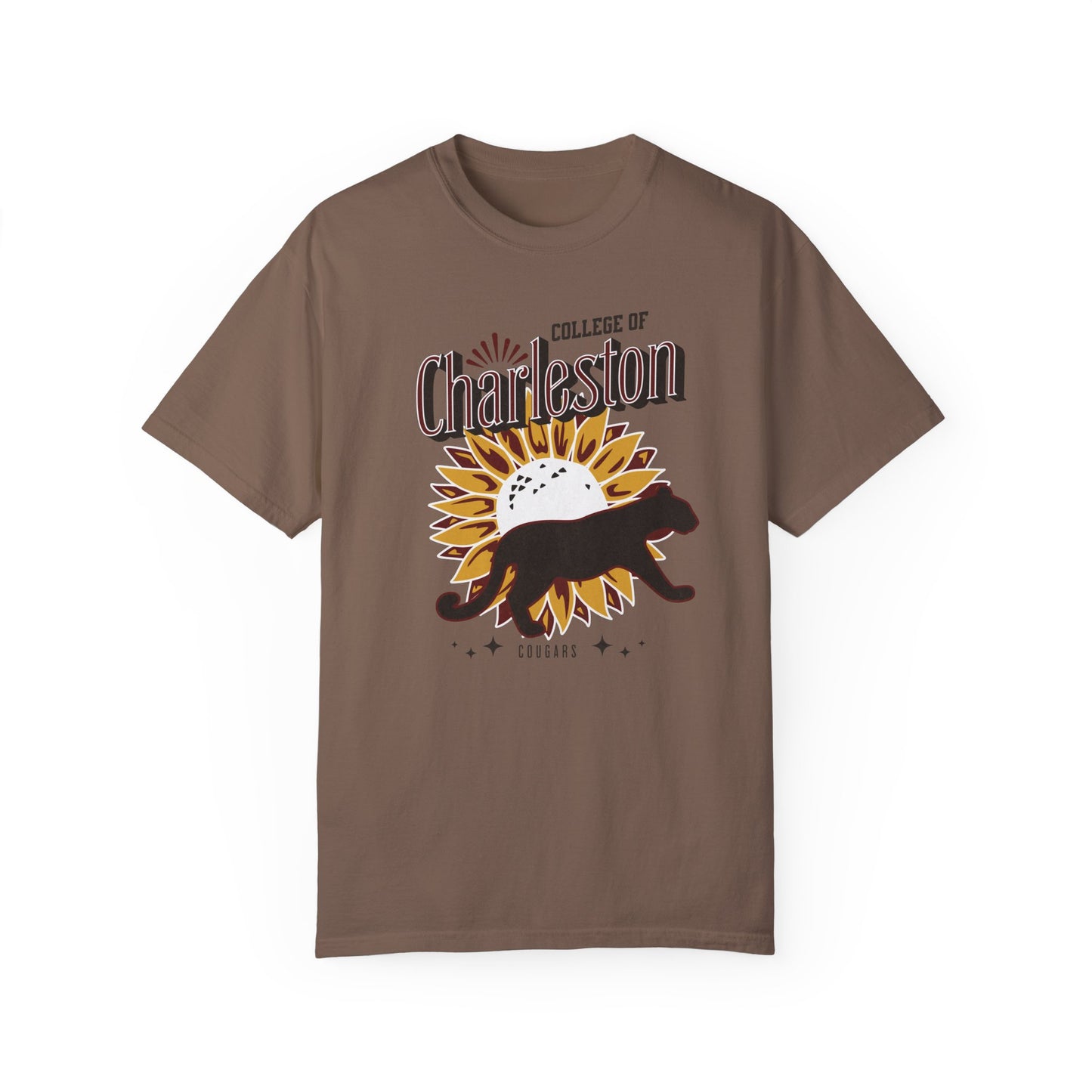 College of Charleston "Ray of Sunflowers" Tee | C of C Garment-Dyed T-shirt | The Perfect Gift for your favorite Cougar