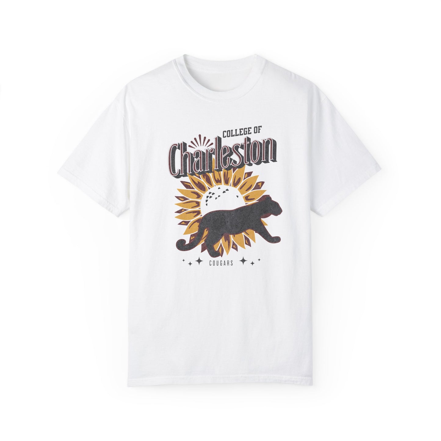 College of Charleston "Ray of Sunflowers" Tee | C of C Garment-Dyed T-shirt | The Perfect Gift for your favorite Cougar