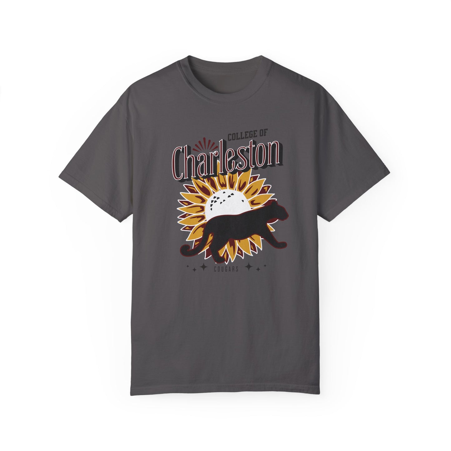 College of Charleston "Ray of Sunflowers" Tee | C of C Garment-Dyed T-shirt | The Perfect Gift for your favorite Cougar
