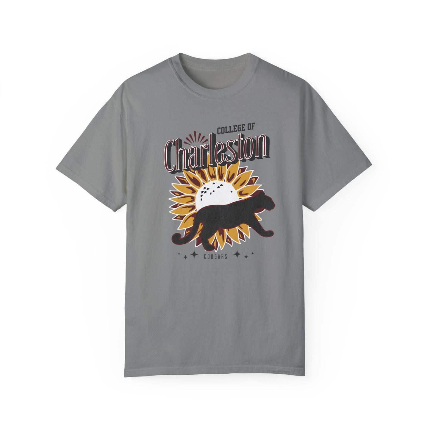 College of Charleston "Ray of Sunflowers" Tee | C of C Garment-Dyed T-shirt | The Perfect Gift for your favorite Cougar