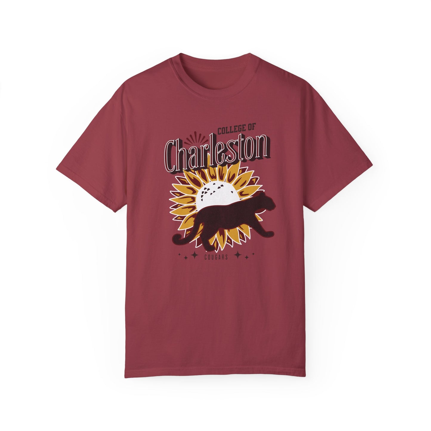 College of Charleston "Ray of Sunflowers" Tee | C of C Garment-Dyed T-shirt | The Perfect Gift for your favorite Cougar