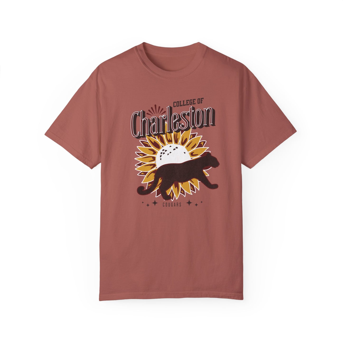 College of Charleston "Ray of Sunflowers" Tee | C of C Garment-Dyed T-shirt | The Perfect Gift for your favorite Cougar