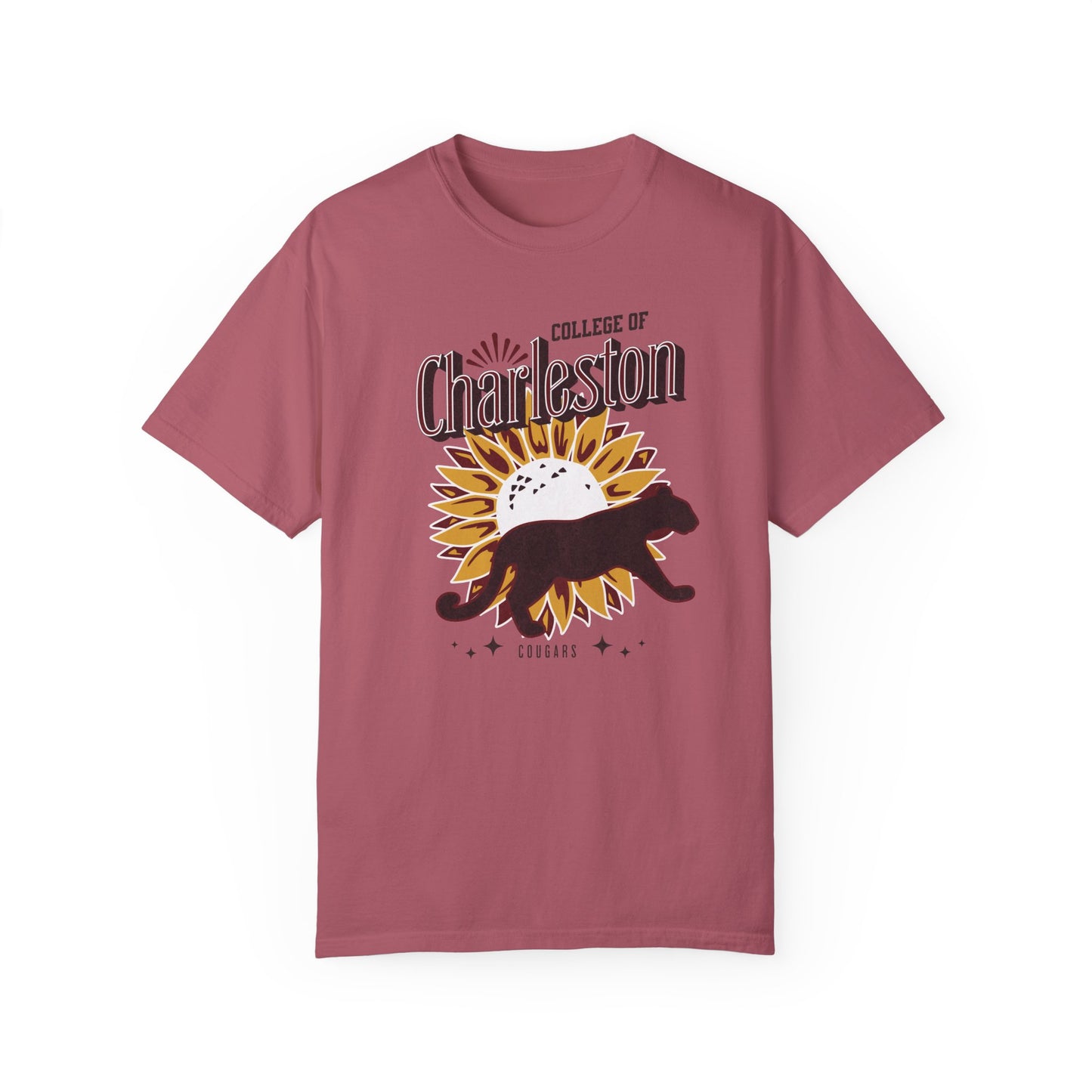 College of Charleston "Ray of Sunflowers" Tee | C of C Garment-Dyed T-shirt | The Perfect Gift for your favorite Cougar