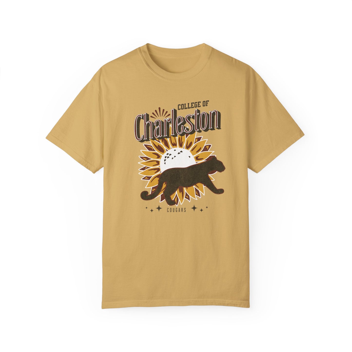 College of Charleston "Ray of Sunflowers" Tee | C of C Garment-Dyed T-shirt | The Perfect Gift for your favorite Cougar