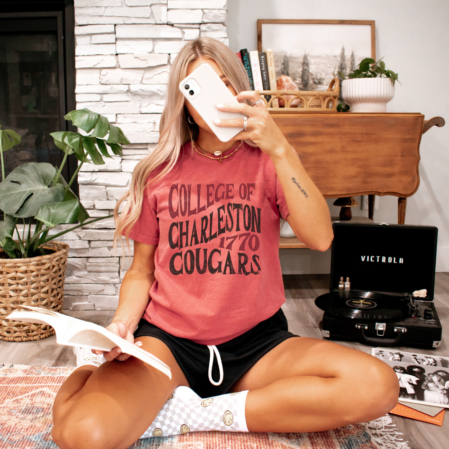 College of Charleston "Traditions" Tee | Charleston Cougars Unisex Garment-Dyed T-shirt | C of C Game Day Tailgate Shirt