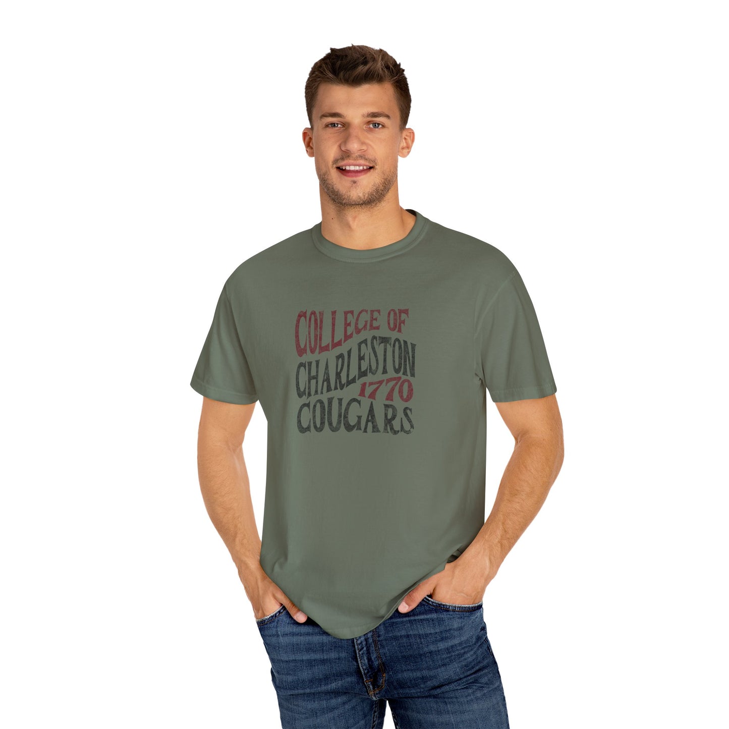 College of Charleston "Traditions" Tee | Charleston Cougars Unisex Garment-Dyed T-shirt | C of C Game Day Tailgate Shirt