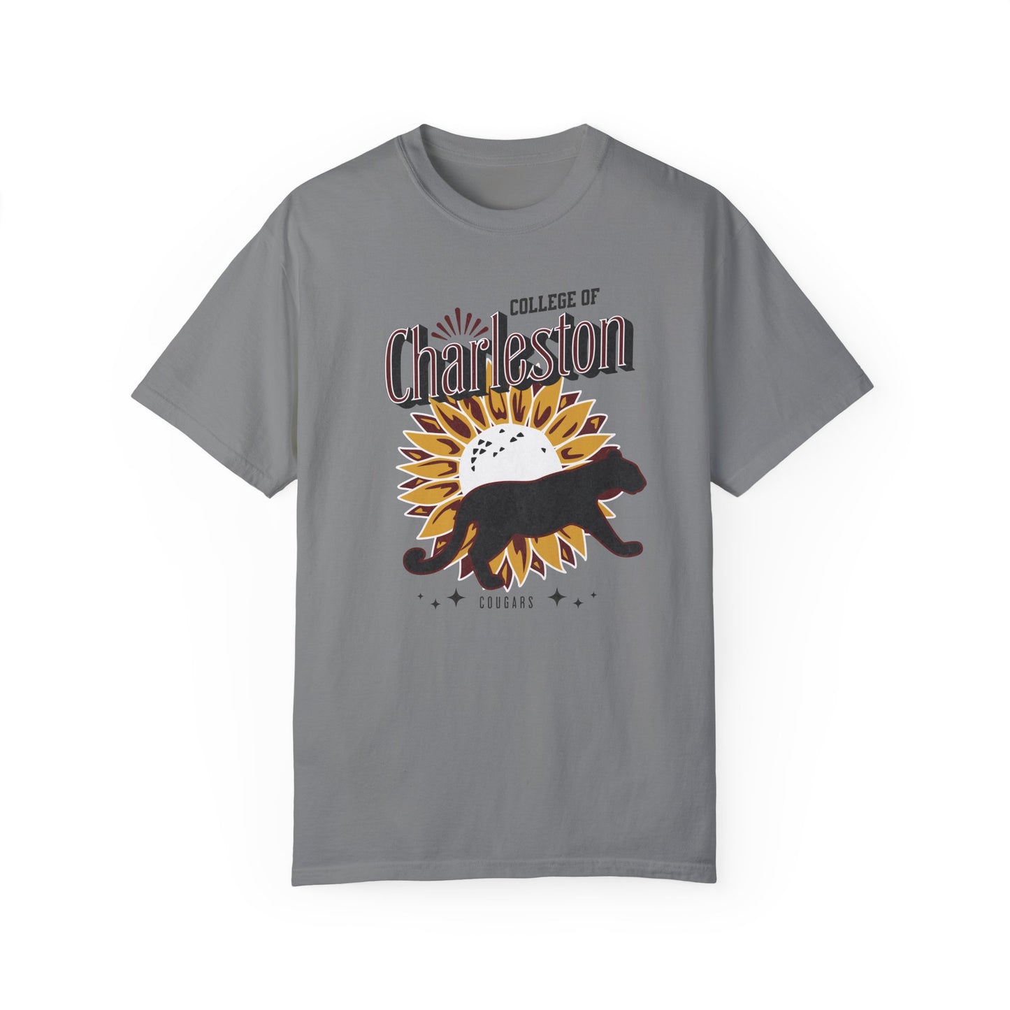College of Charleston "Ray of Sunflowers" Tee | C of C Garment-Dyed T-shirt | The Perfect Gift for your favorite Cougar